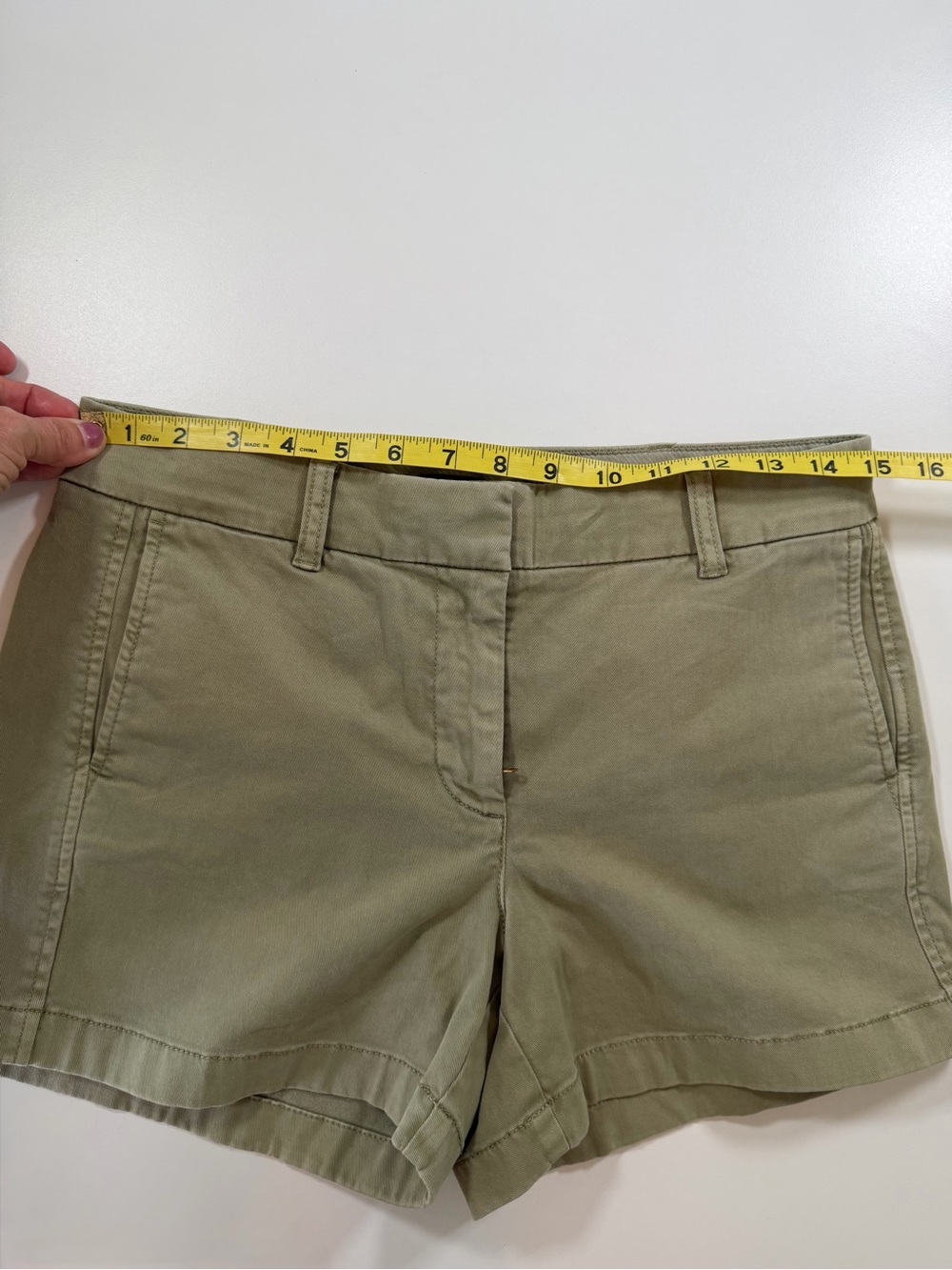 J.Crew Re-Imagined Olive Chino Shorts Size 4 Fair Trade X-92 - Picture 11 of 16